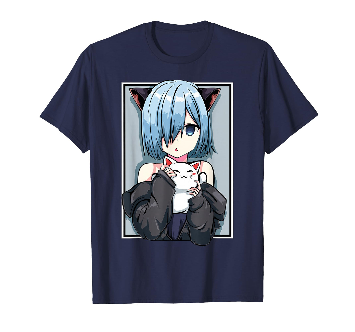 Anime Girl Neko Catgirl Pastel Kawaii Cat Manga Japan Lover T-Shirt