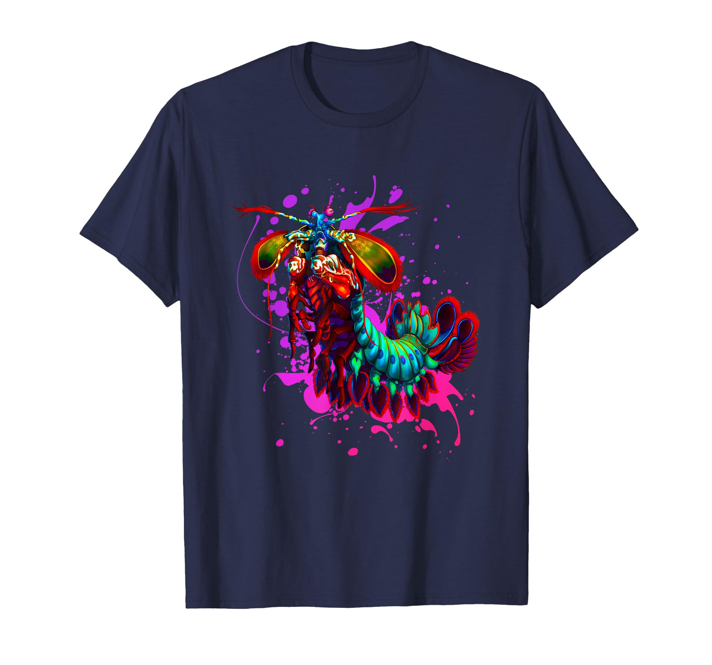 Rainbow Peacock Mantis Shrimp Purple Splash T-Shirt T-Shirt