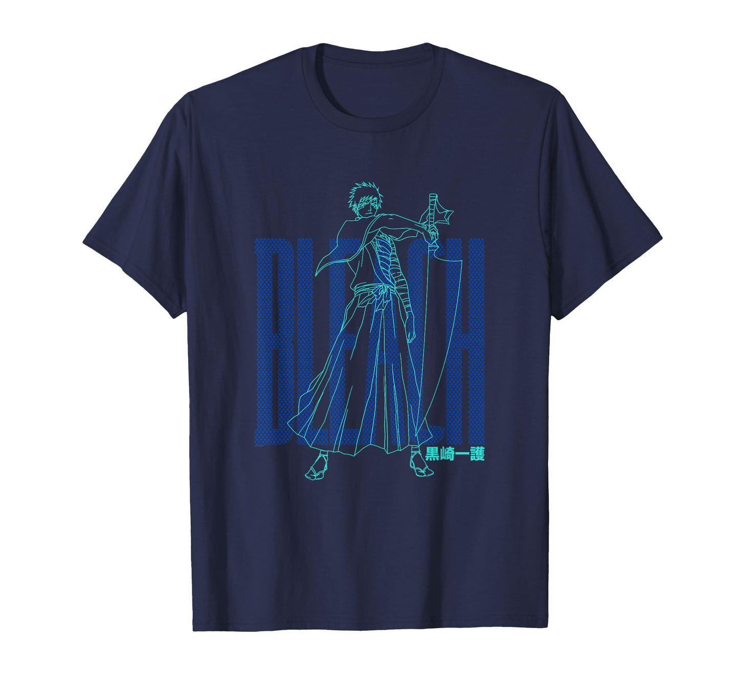 Bleach Ichigo Outline and Dots Pattern Anime T-Shirt