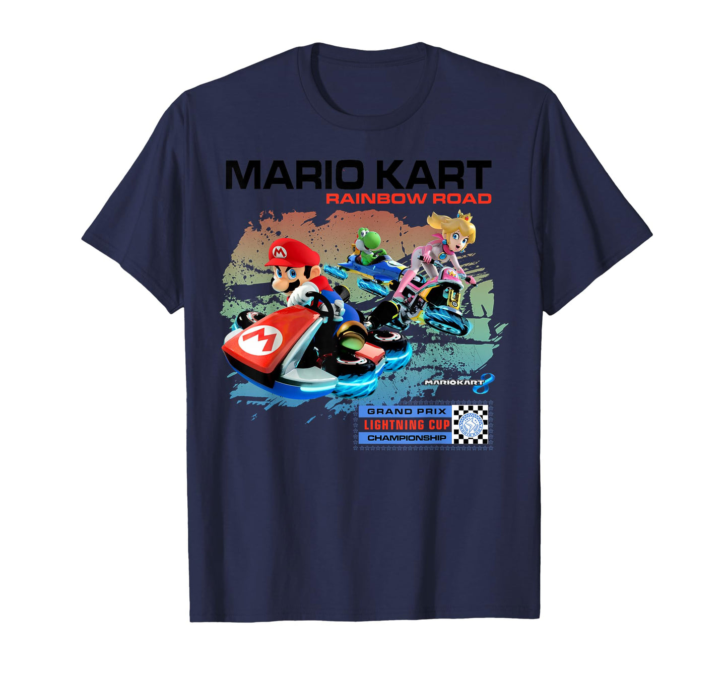 Nintendo Mario Kart Rainbow Road Watercolor Graphic T-Shirt T-Shirt