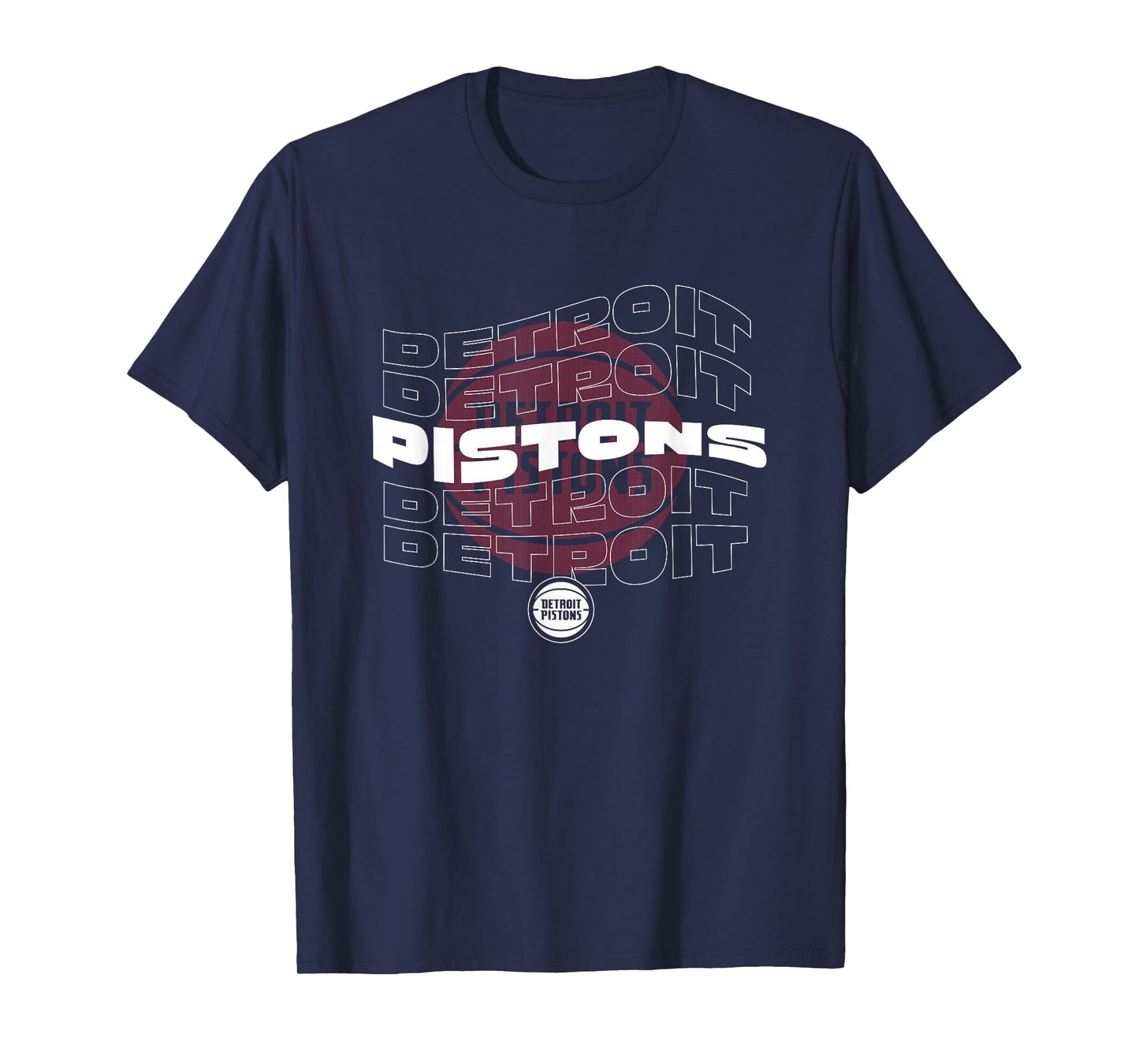 NBA Detroit Pistons Wave Outline Team Logo T-Shirt