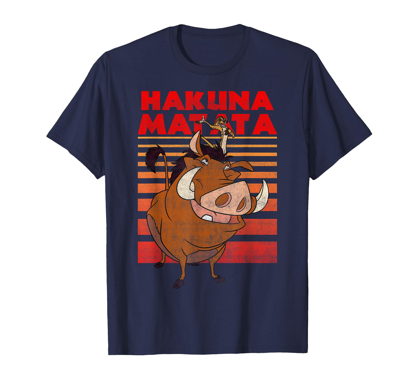 Disney Lion King Timon Pumbaa Hakuna Matata Stripes T-Shirt T-Shirt
