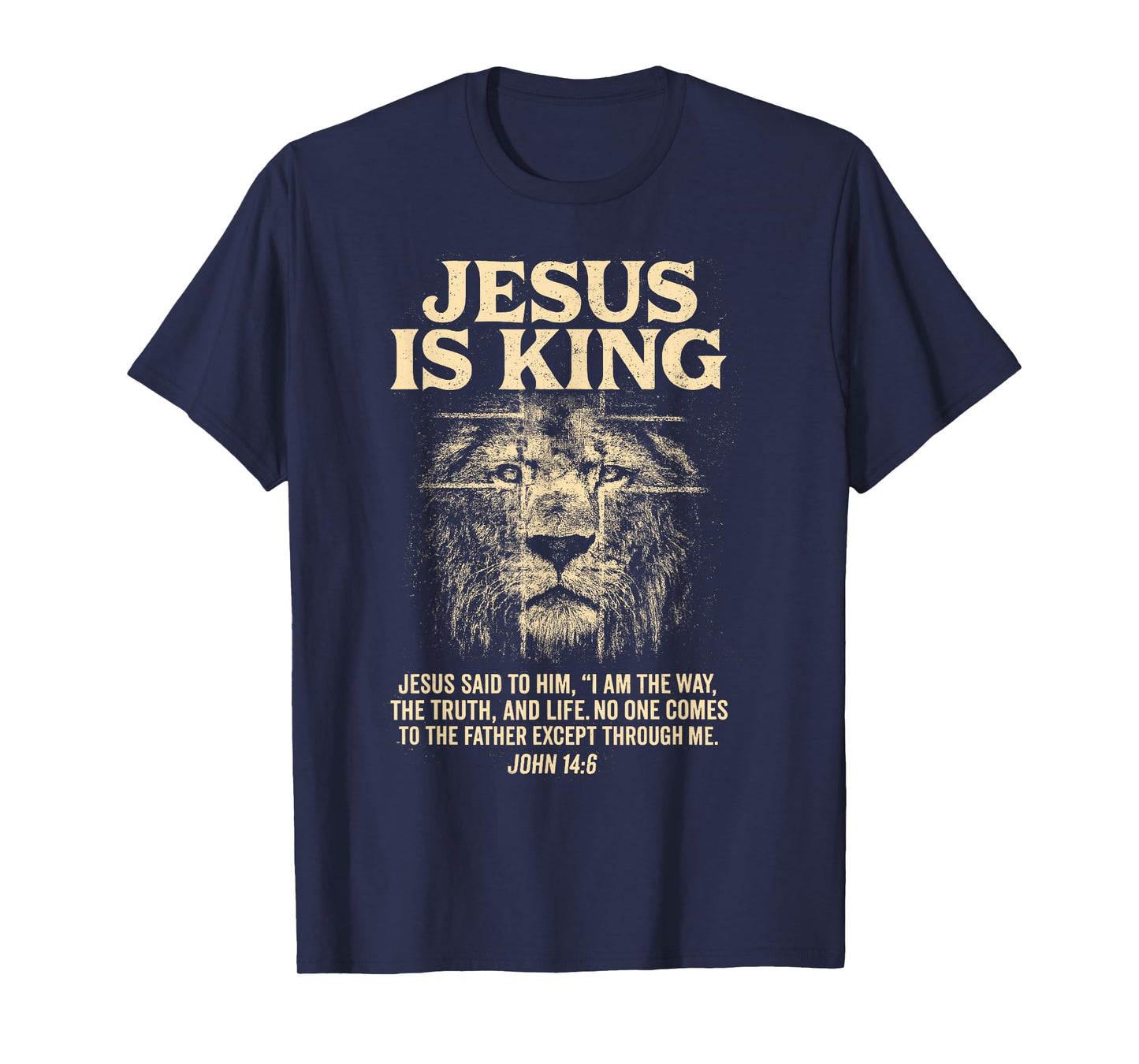 Retro Jesus is King Faith Bible Verse Gift for Men Women Kid T-Shirt