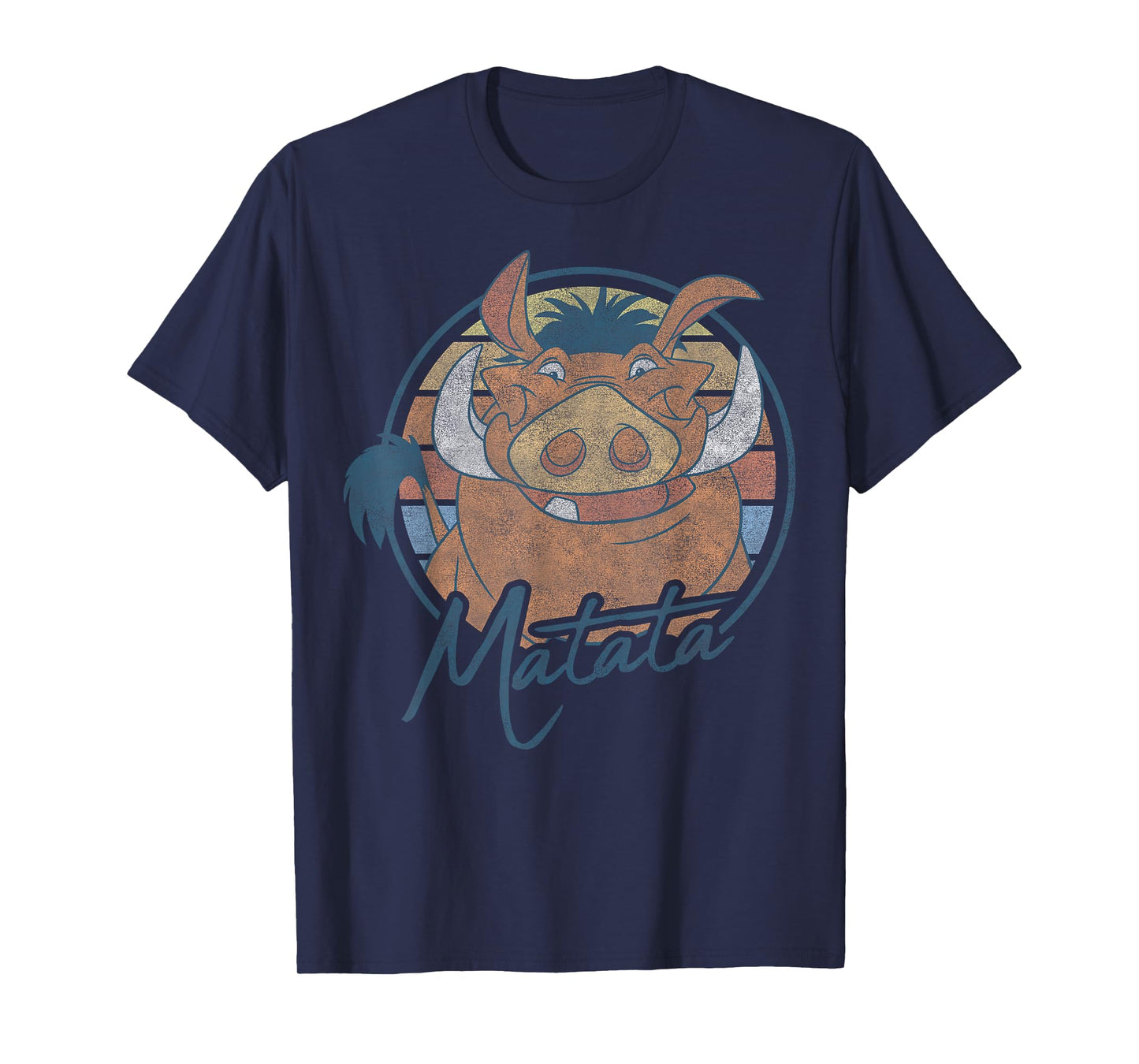 Disney The Lion King Pumbaa Matata Text Portrait T-Shirt