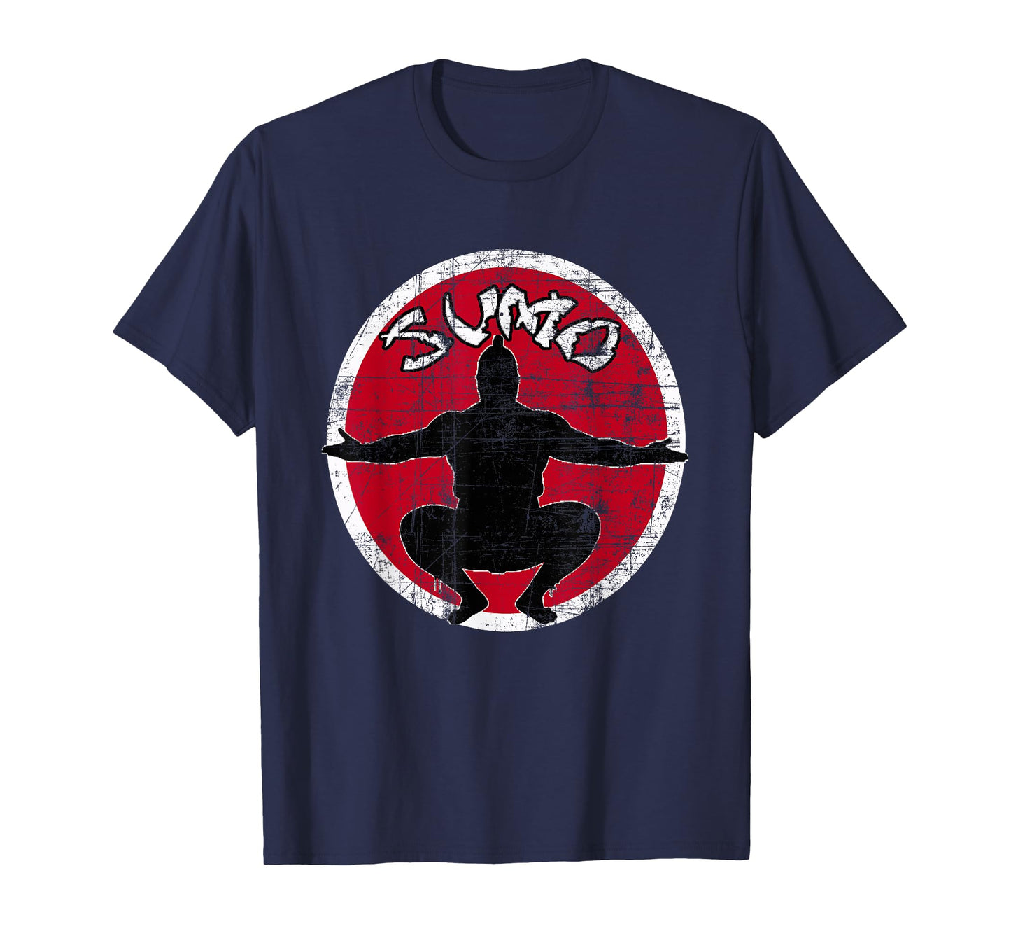 Sumo Player Sumo Wrestler Japanese Flag Distressed T-Shirt