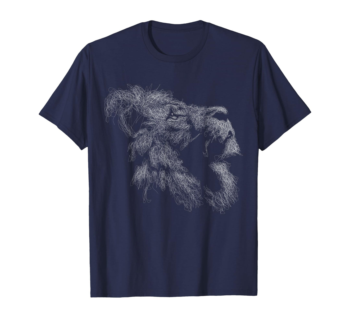 Lion head scribble black art for lover lions King of Animals T-Shirt