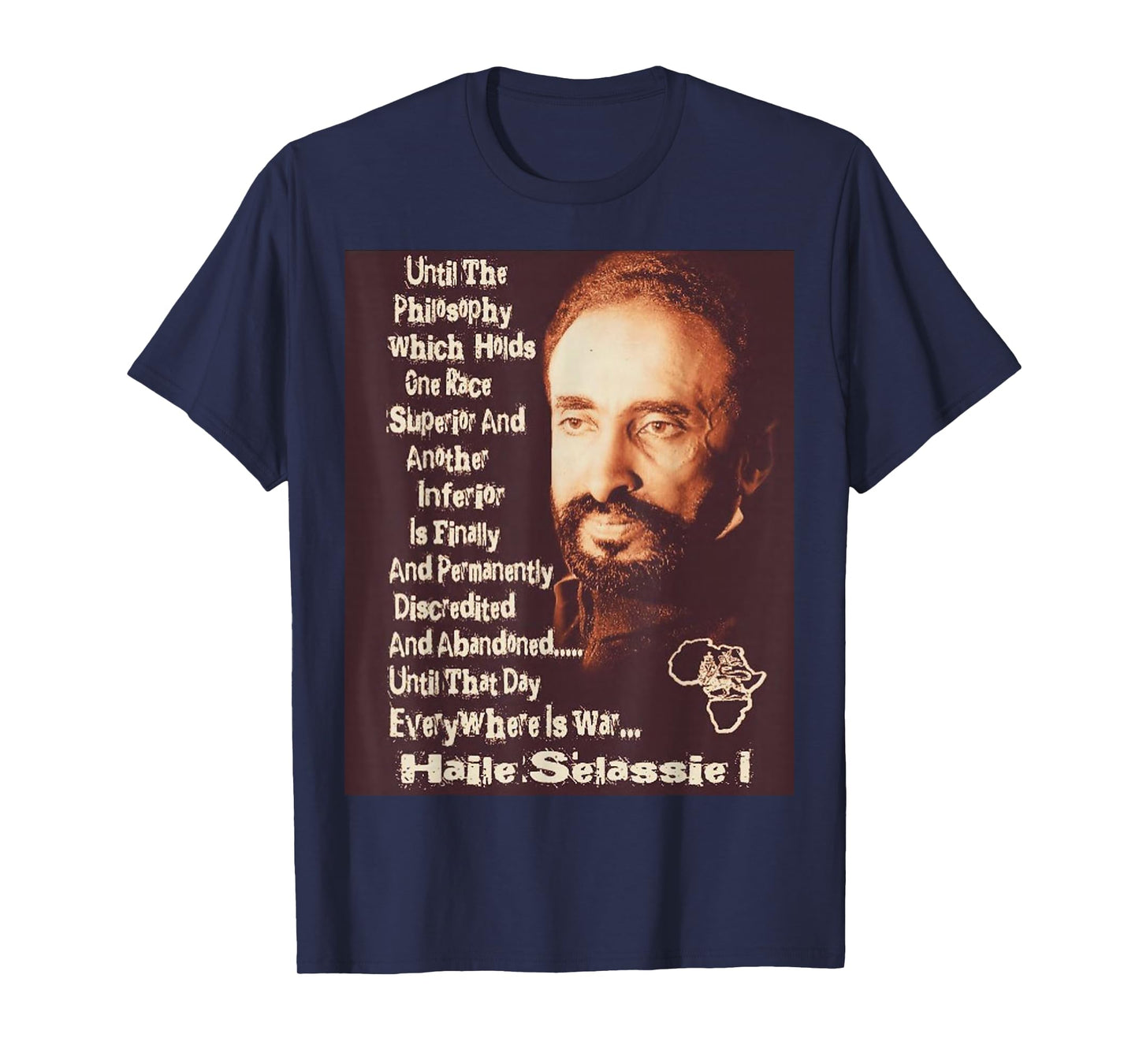 Emperor Haile Selassie Rasta Selassie Ethiopian lion of Juda T-Shirt