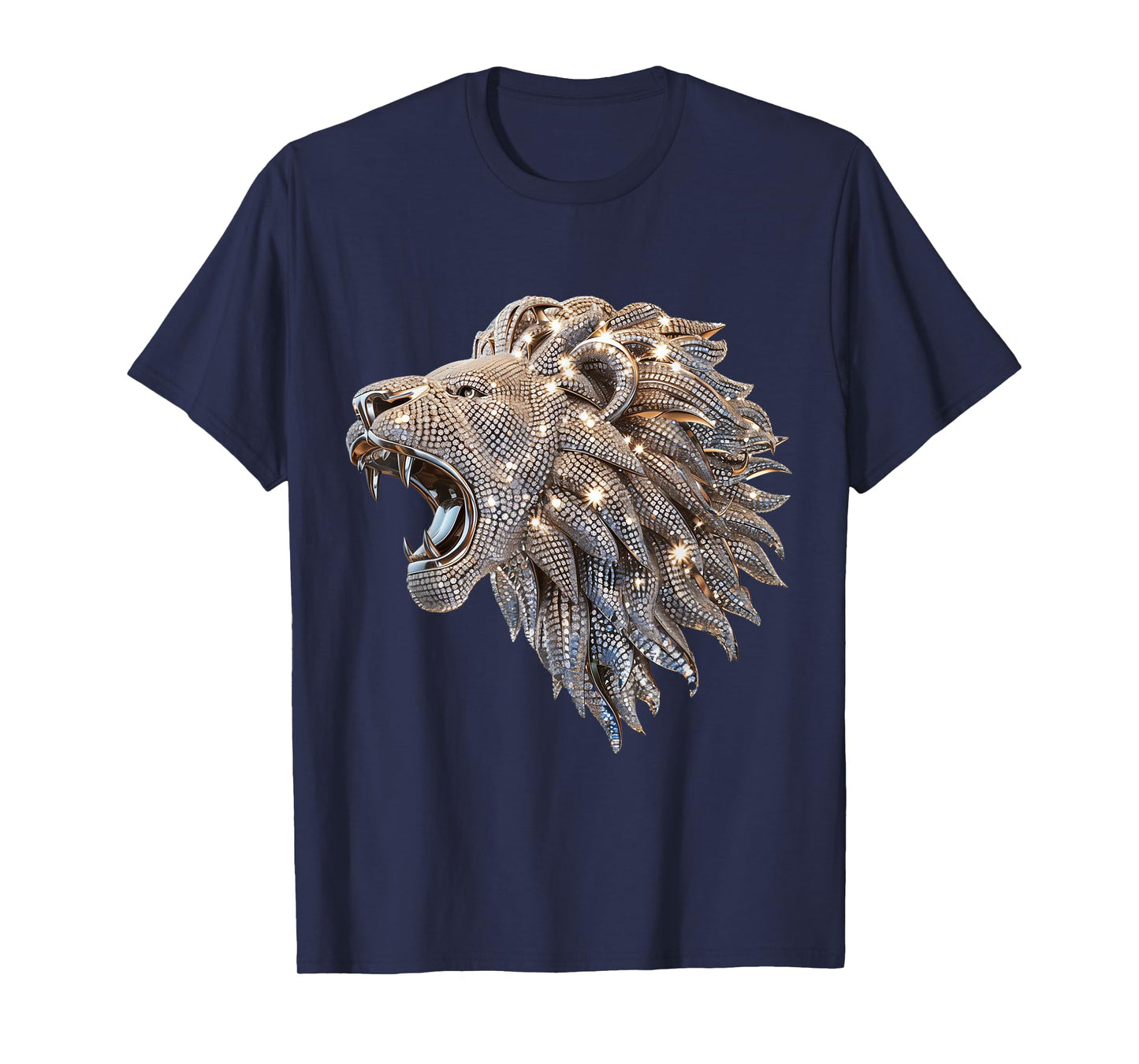 3D Lion Abstract Art Diamonds Roaring King of the Jungle T-Shirt