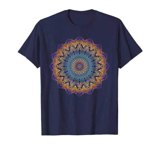 Mandala Sacred Geometry Prana Art Yoga Mantra Om Good Vibes T-Shirt