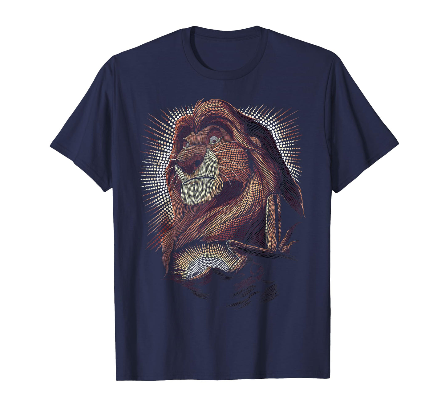 Disney Lion King Mufasa Pride Rock Dot Art Retro Portrait T-Shirt