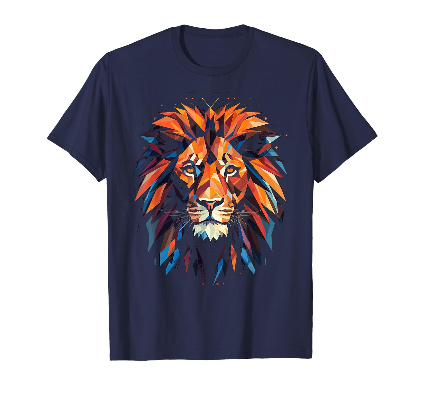 Lion Colourful Lion from Africa King of Animals Polygon T-Shirt