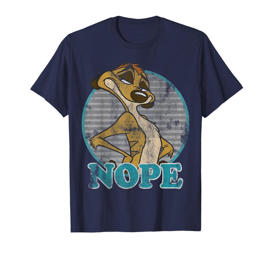 Disney Lion King Timon Nope Striped Circle Vintage T-Shirt T-Shirt