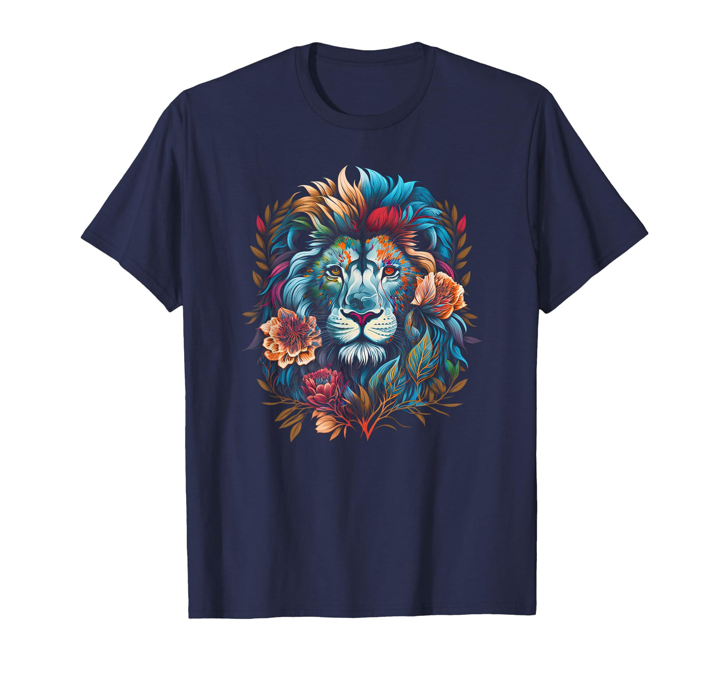 Lion Colorful Lions from Africa Day of The Dead T-Shirt