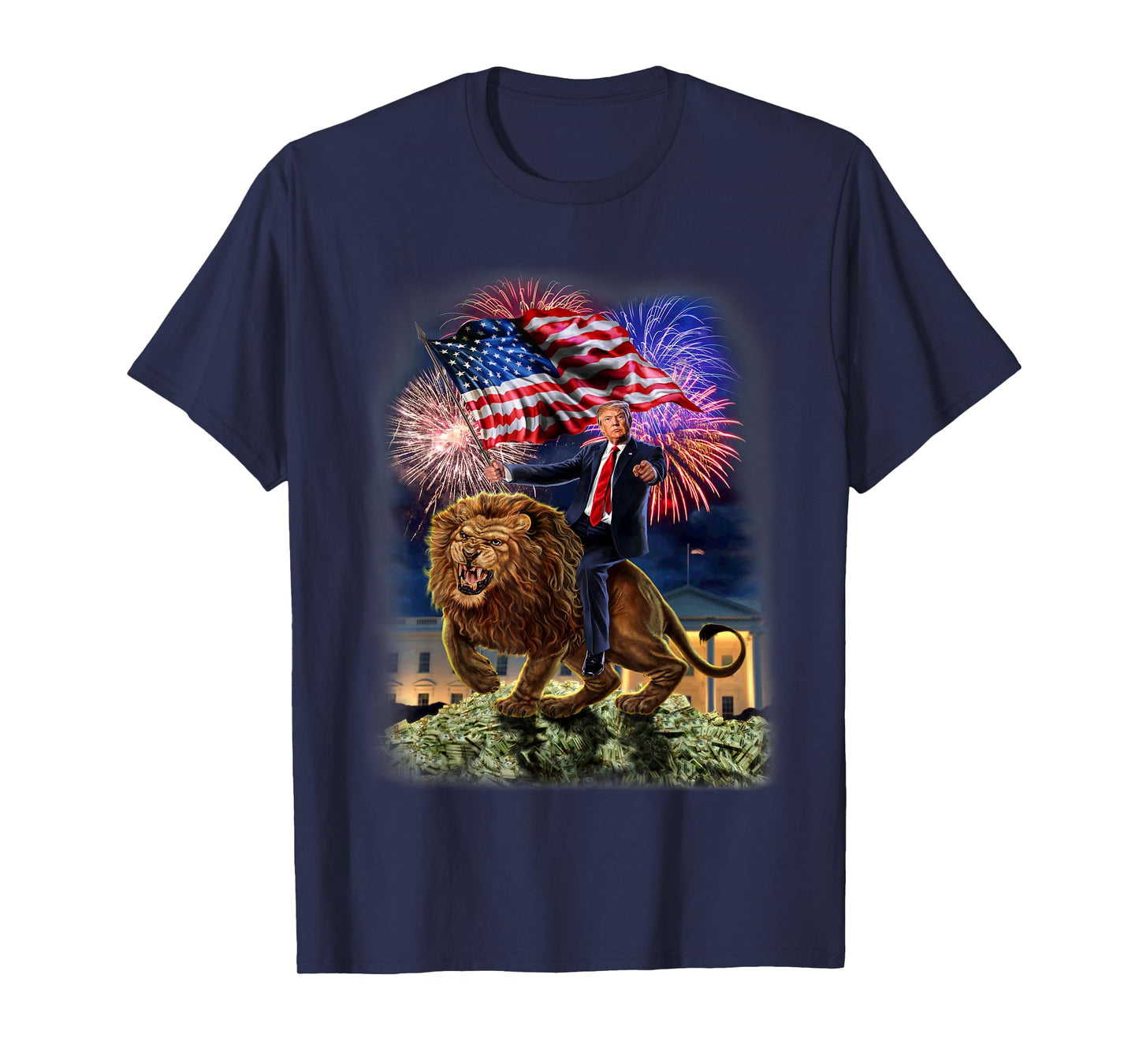 T-Shirt - Republican President Donald Trump Riding War Lion