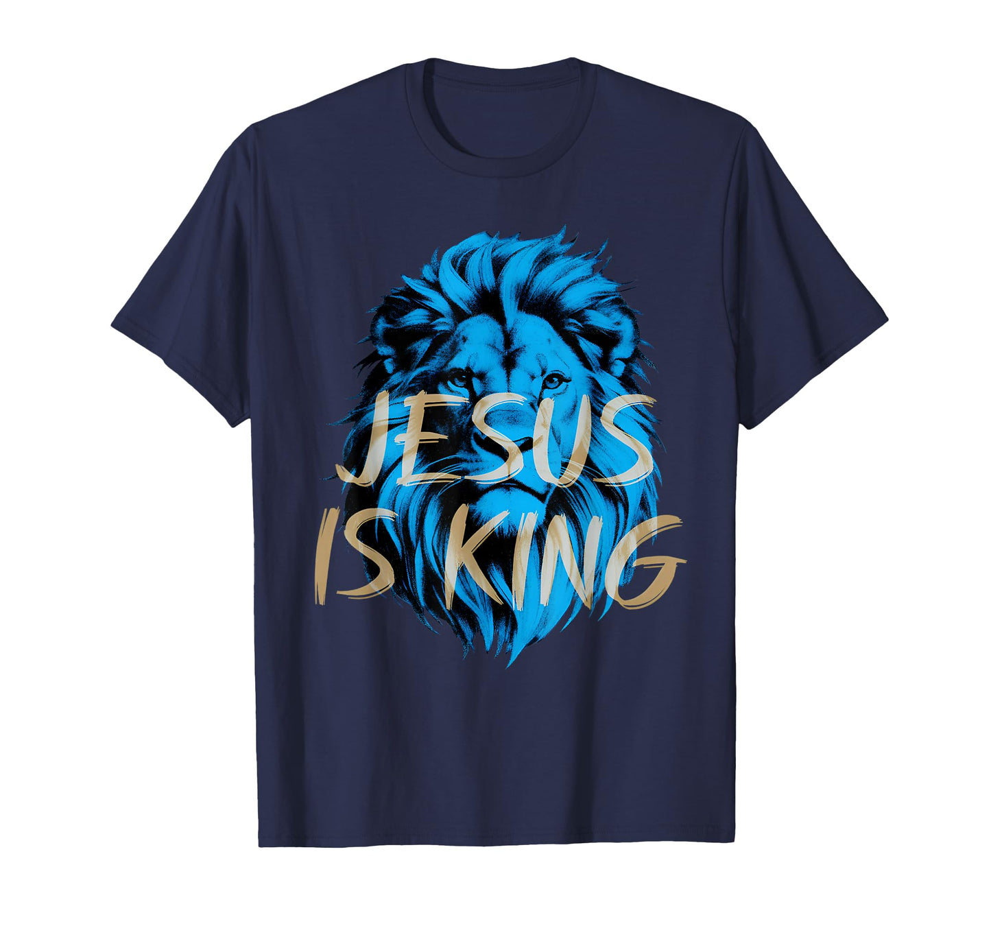 Jesus is King Bible Verse Faith Christian Religious Lion T-Shirt