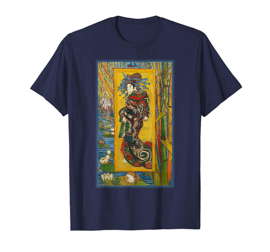 Courtesan Van Gogh Japanese Impressionist Painting T-Shirt
