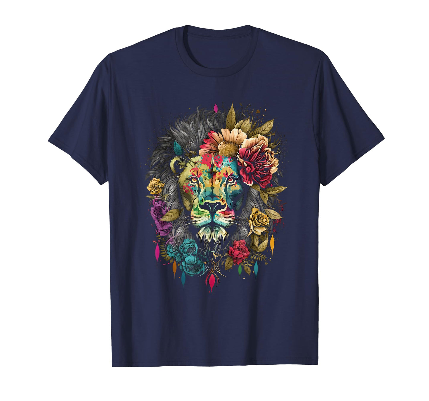 Lion Colorful Lions from Africa Day of The Dead T-Shirt