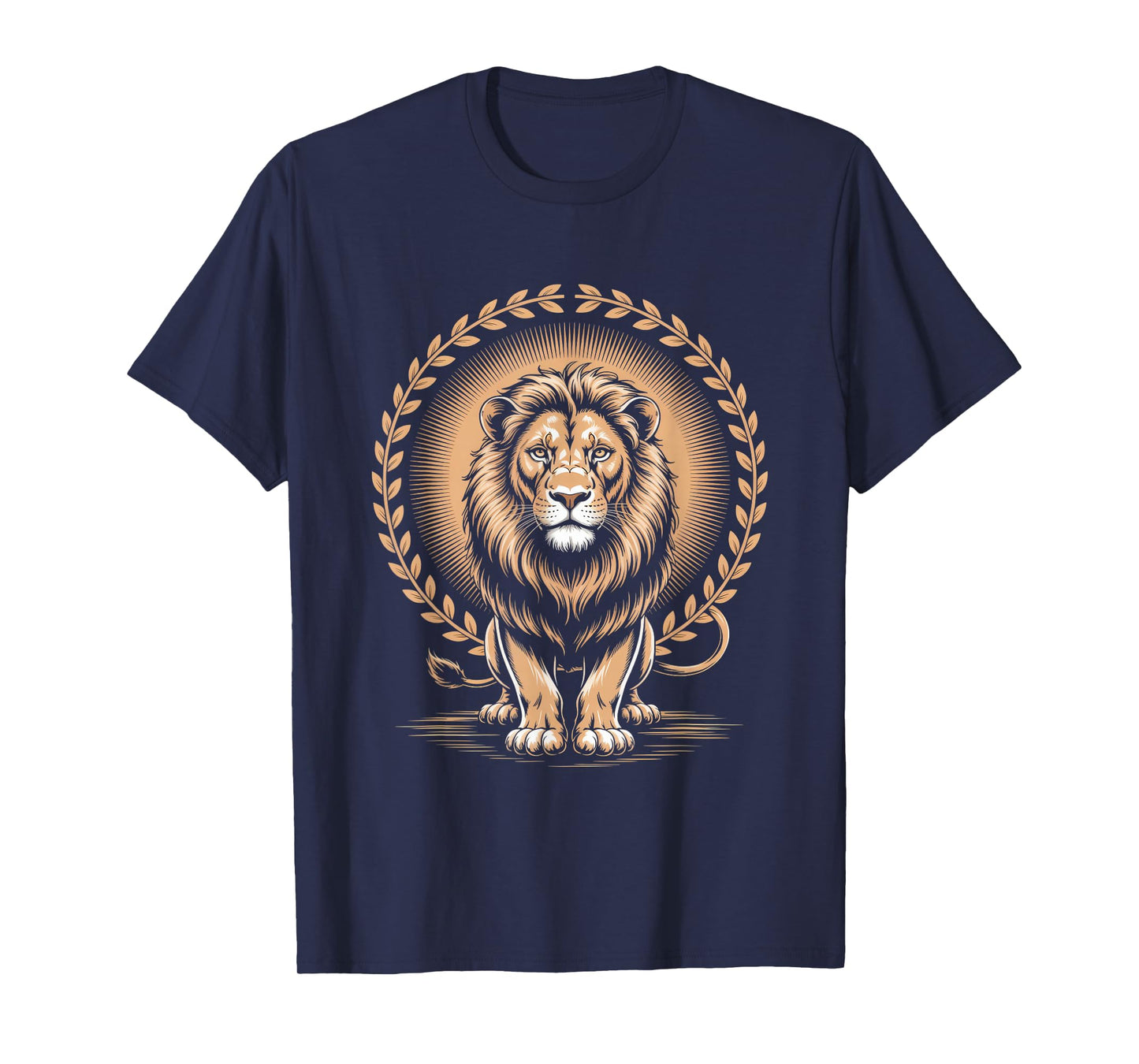 Majestic Lion with Laurel Wreath Regal Strength T-Shirt
