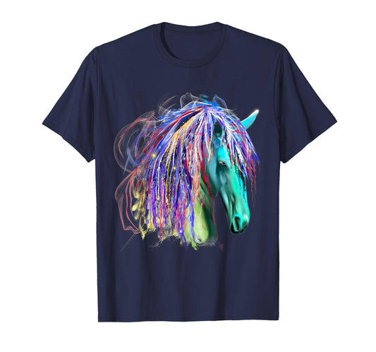 Colorful Rainbow Horse Head Shirt