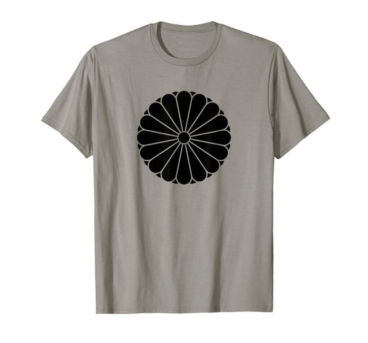 Kiku Chrysanthemum Imperial Mon Black Vector Art T-Shirt