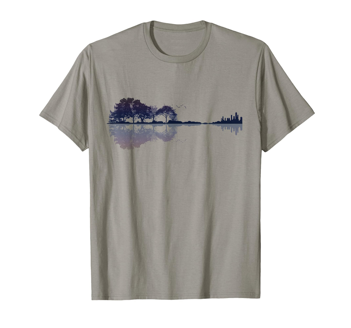 Rainbow Purple Nature Guitar Music T Shirt Design T-Shirt