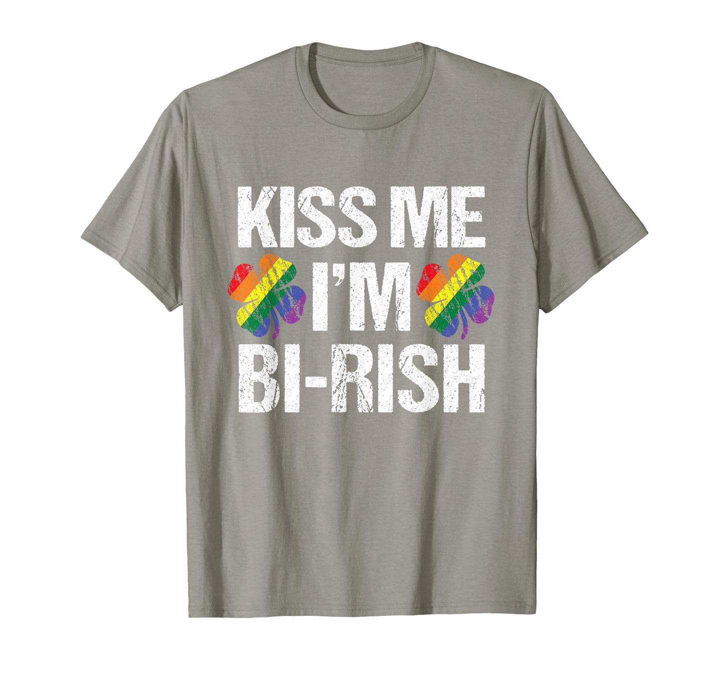 St Patrick's Day Kiss Me I'm Bi-rish Tshirt Bisexual Rainbow