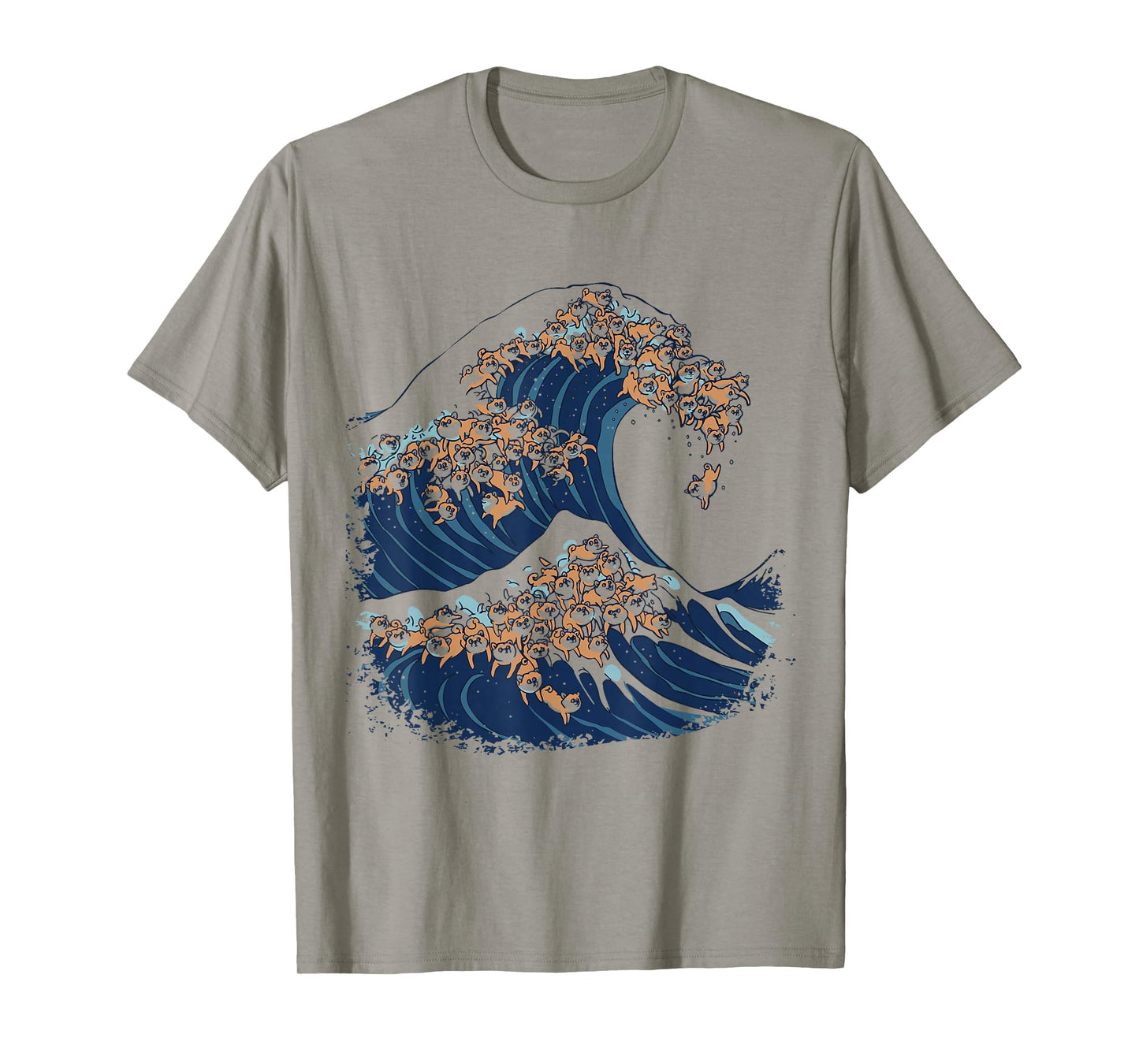 The Great Wave of Shiba Inu Funny T- by Huebucket T-Shirt