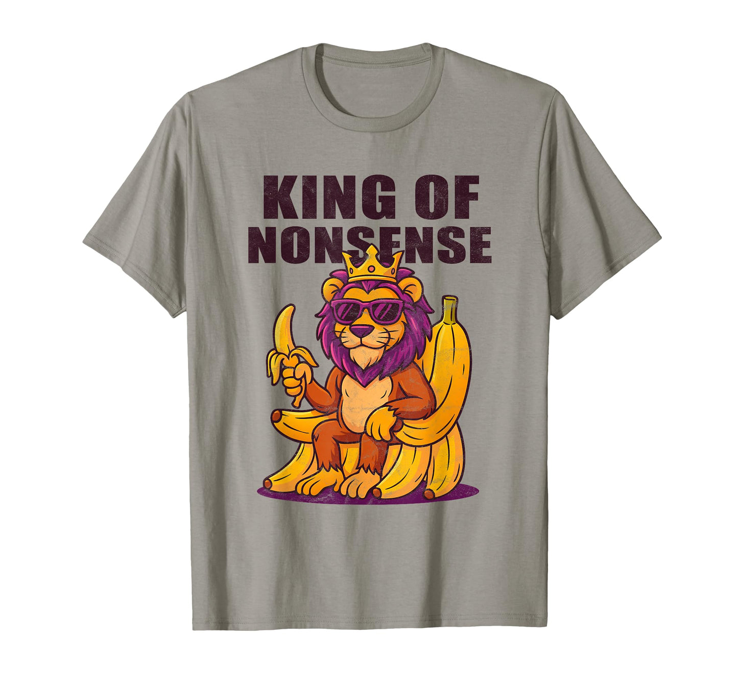 Lion Brainrot Meme King of Nonsense Banana Word Surreal 2025 T-Shirt