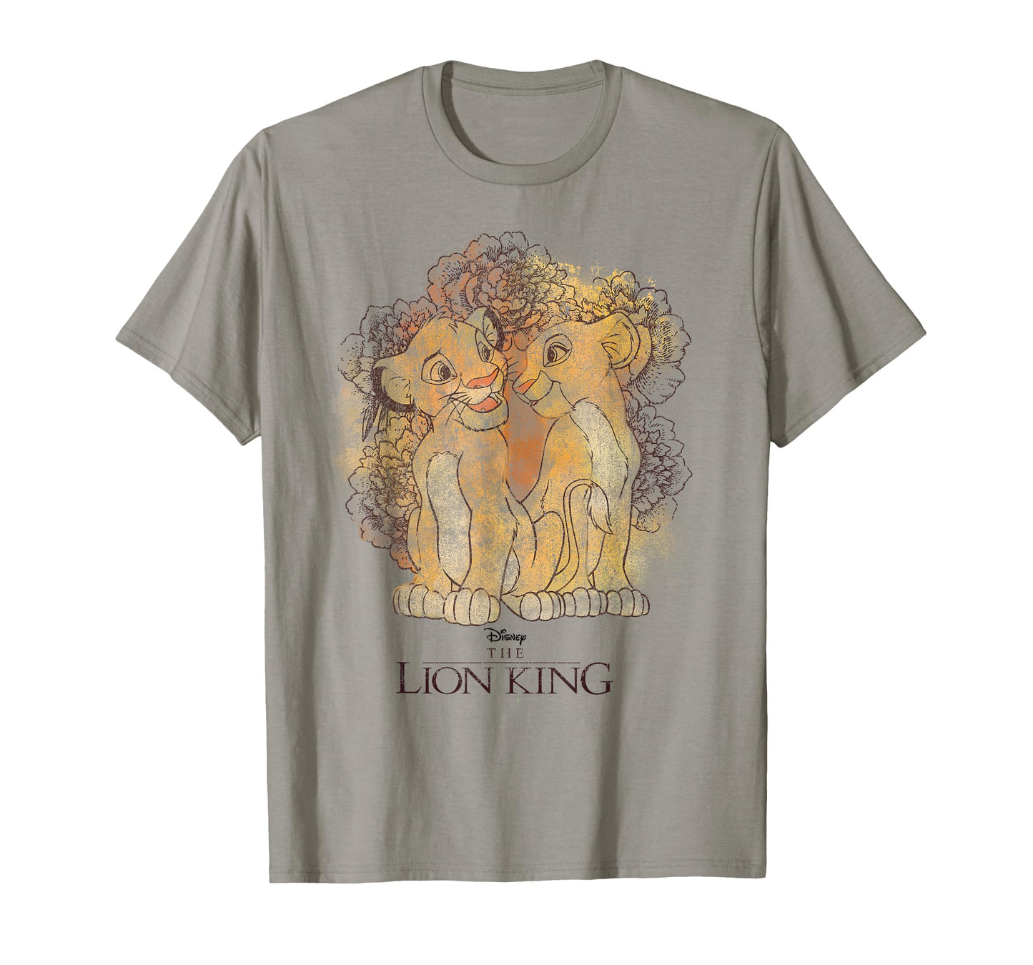 Disney Lion King Simba and Nala Watercolor Graphic T-Shirt T-Shirt
