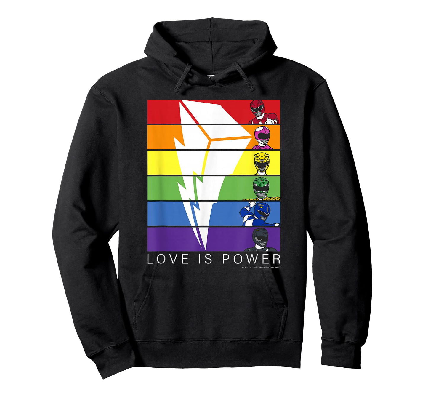 Power Rangers Pride Love is Power Rainbow Panels T-Shirt Small