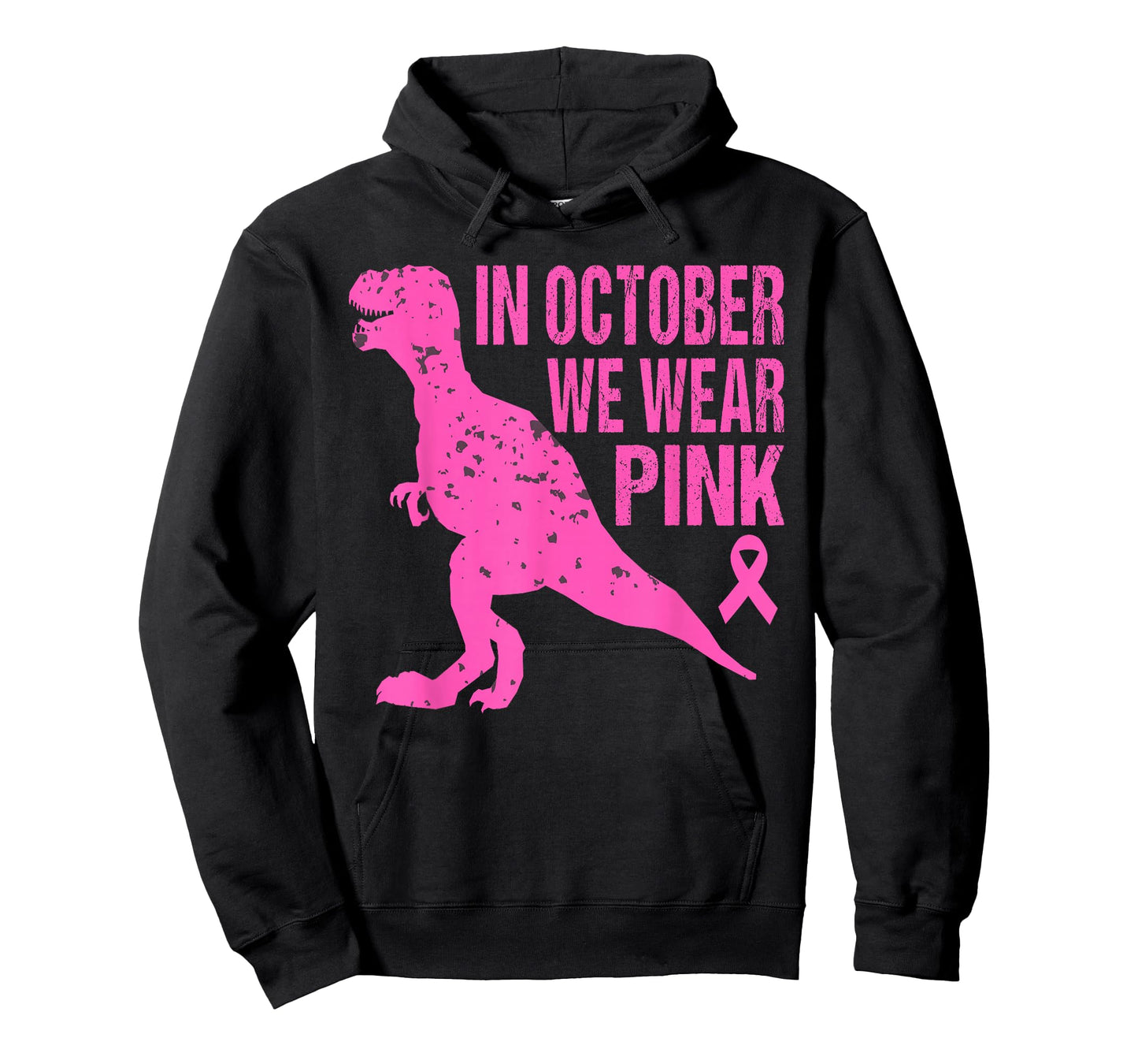 in October We Wear Pink Breast Cancer Trex Dino Kids Toddler T-Shirt