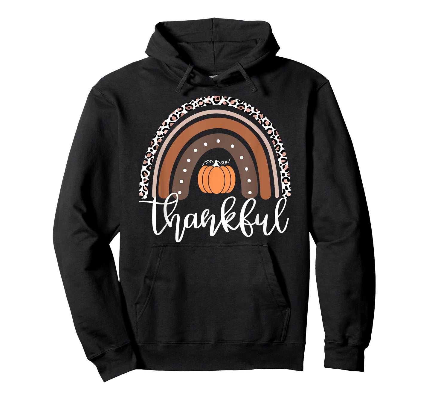 Mommy and Me Thankful Leopard Rainbow Pumpkin Thanksgiving T-Shirt