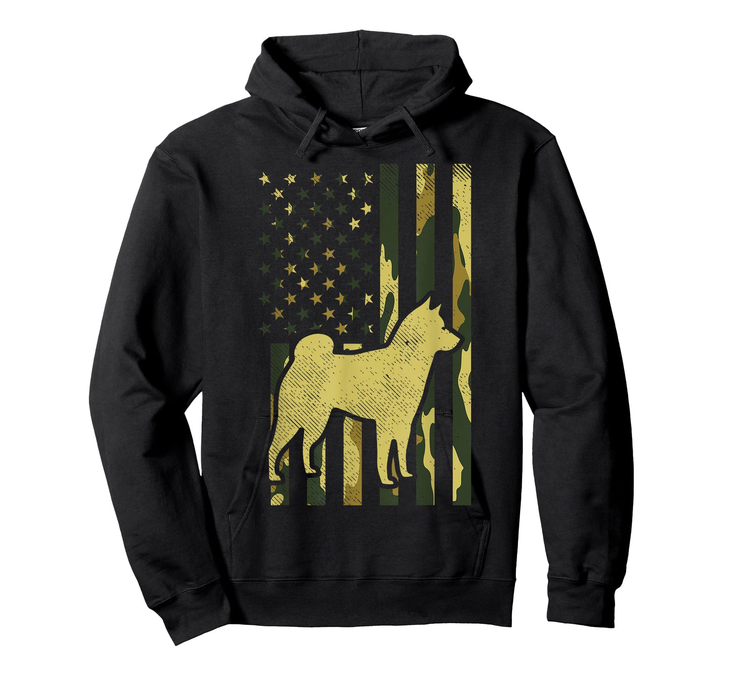 Camo US Flag Shiba Inu Akita Pet Japanese Dog Patriotic Gift T-Shirt