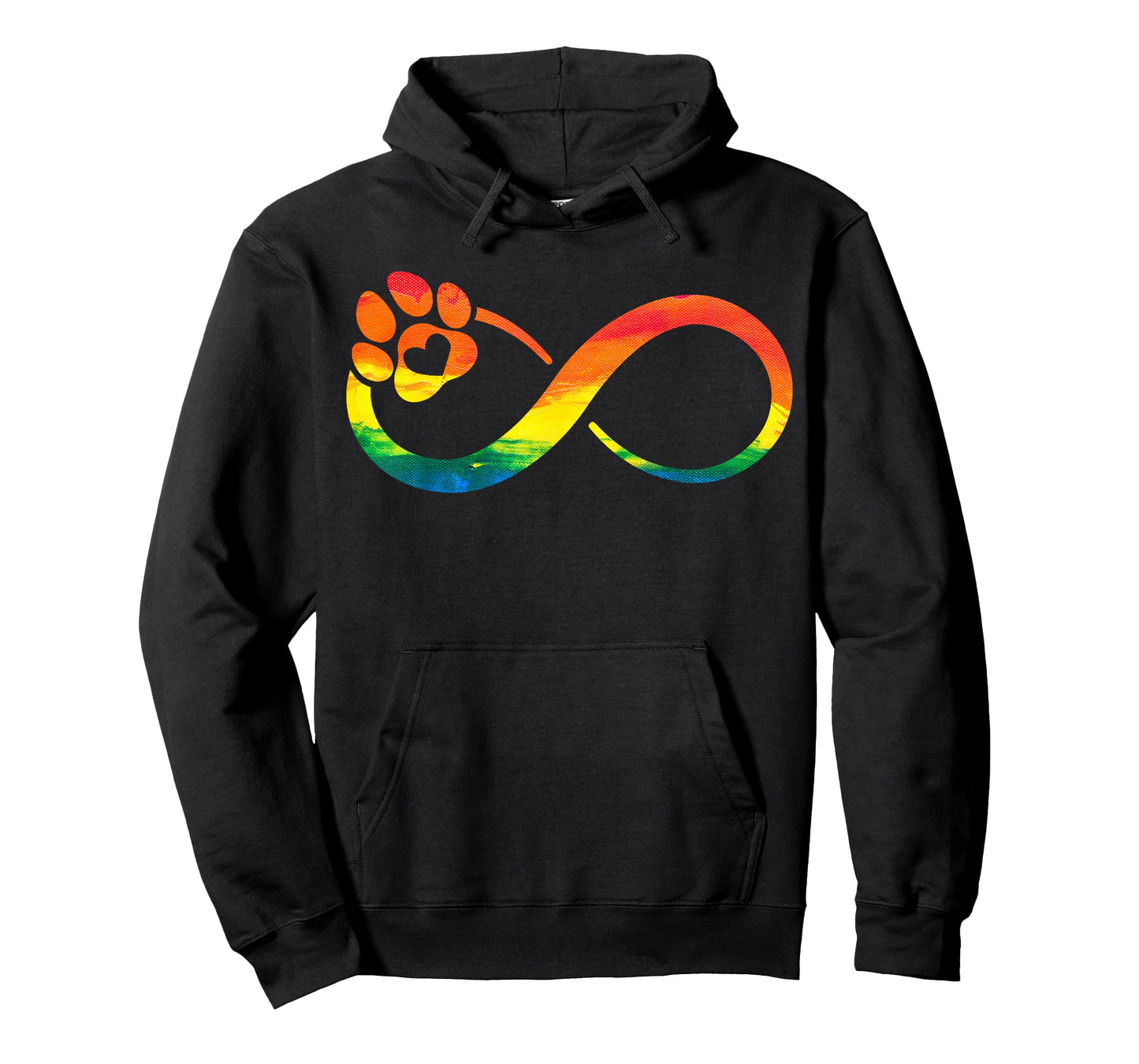Dog Cat Paw Print Infinite Rainbow, Dog Lover Rescue T-Shirt