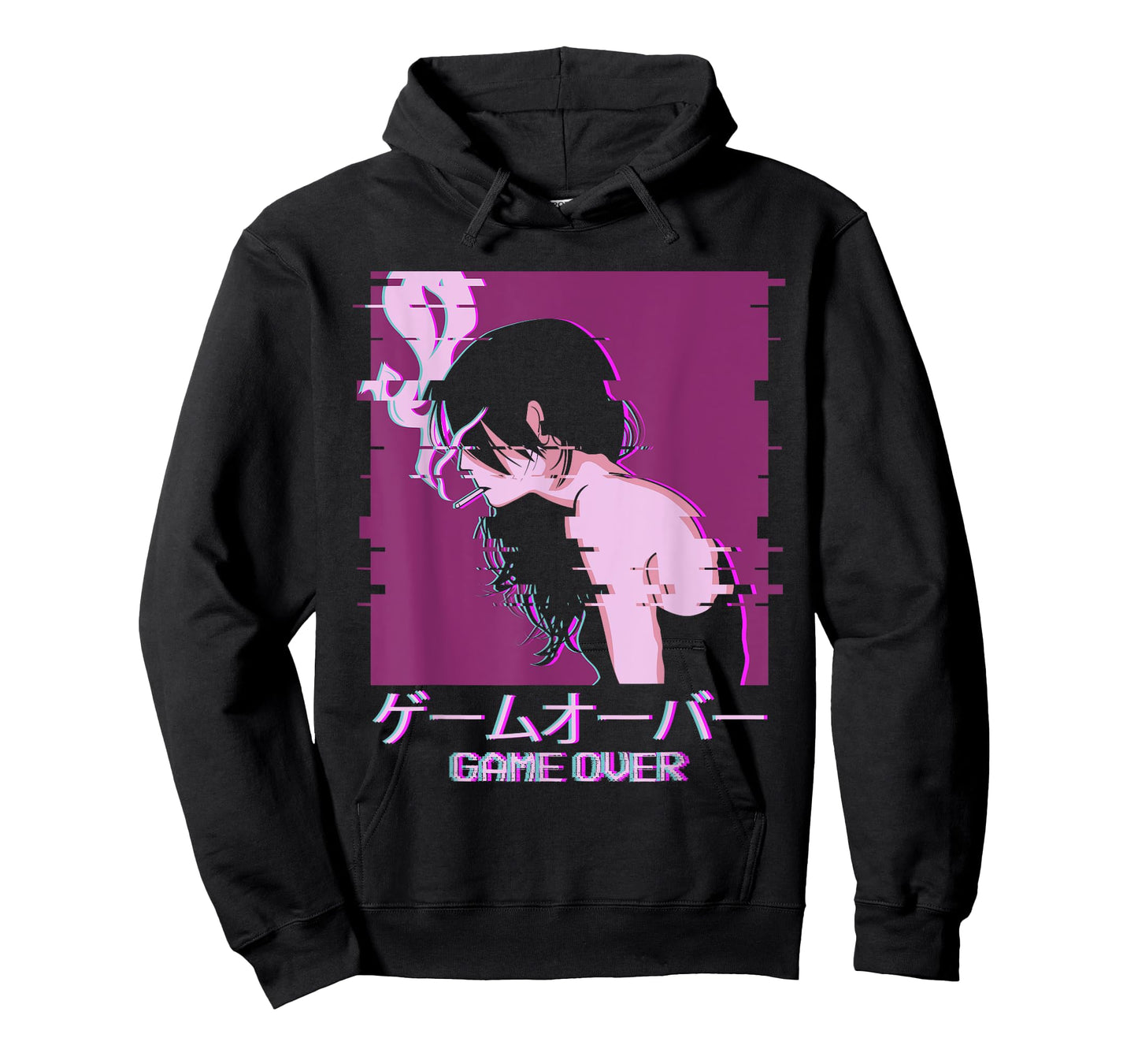Japanese Vaporwave Sad Anime Girl Game Over Aesthetic T-Shirt