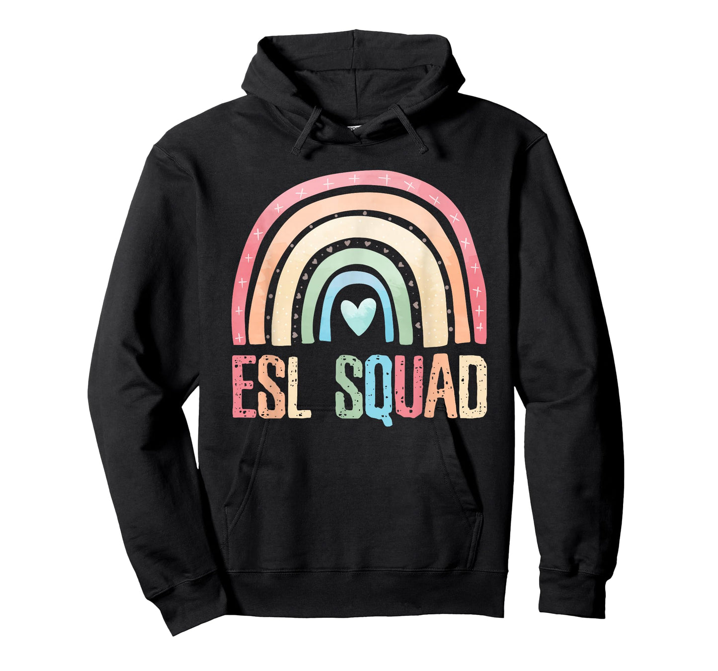 ESL Squad Teacher Crew Team Back To School English Rainbow T-Shirt