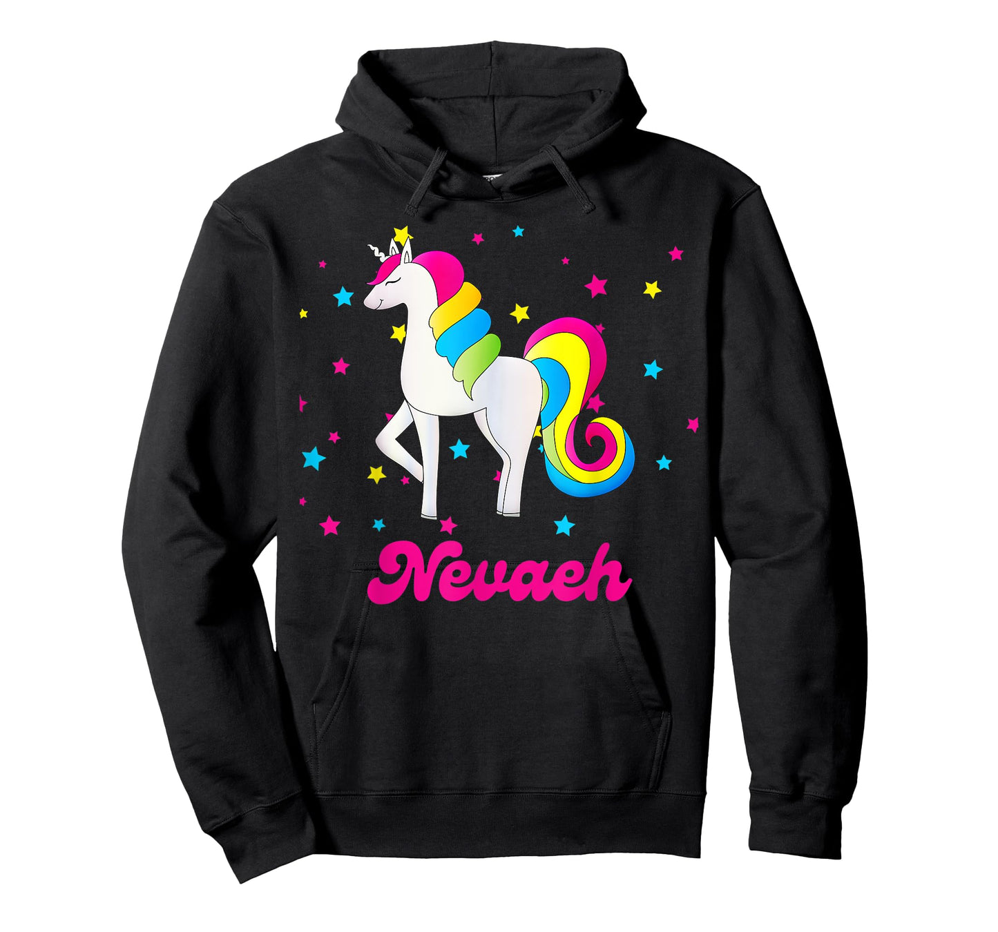 Cute Rainbow Unicorn Pink and Blue Personalized Nevaeh T-Shirt