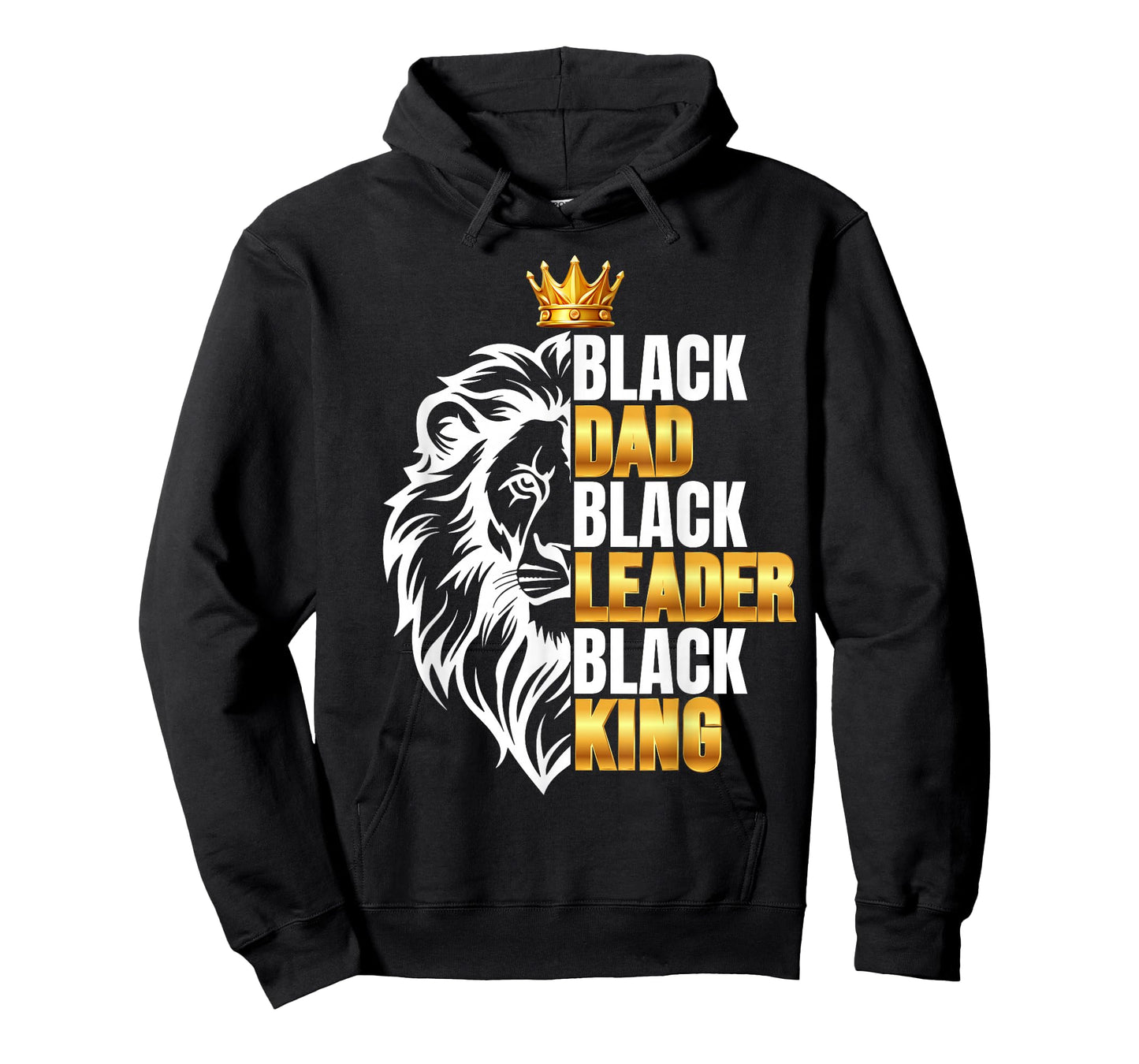 Black Men African Lion Father Day Dad Leader Black King T-Shirt