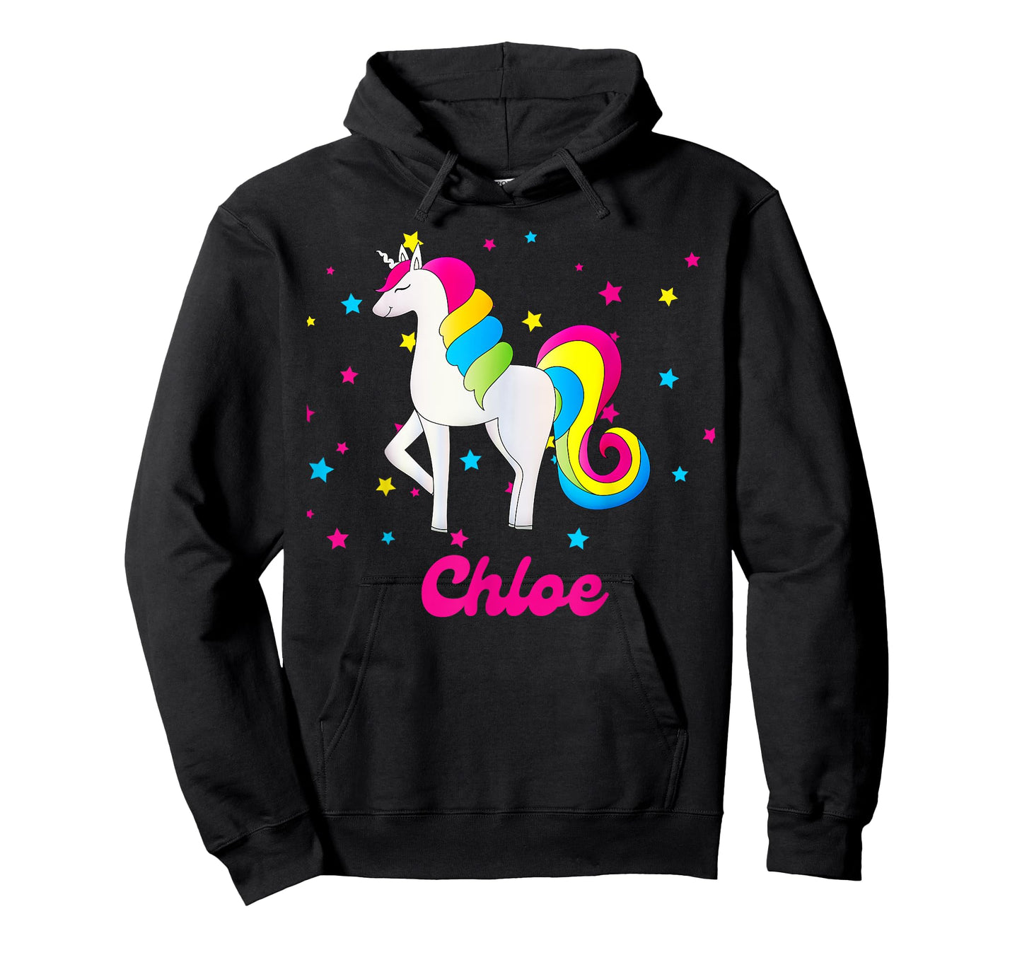 Cute Rainbow Unicorn Pink and Blue Personalized Chloe T-Shirt