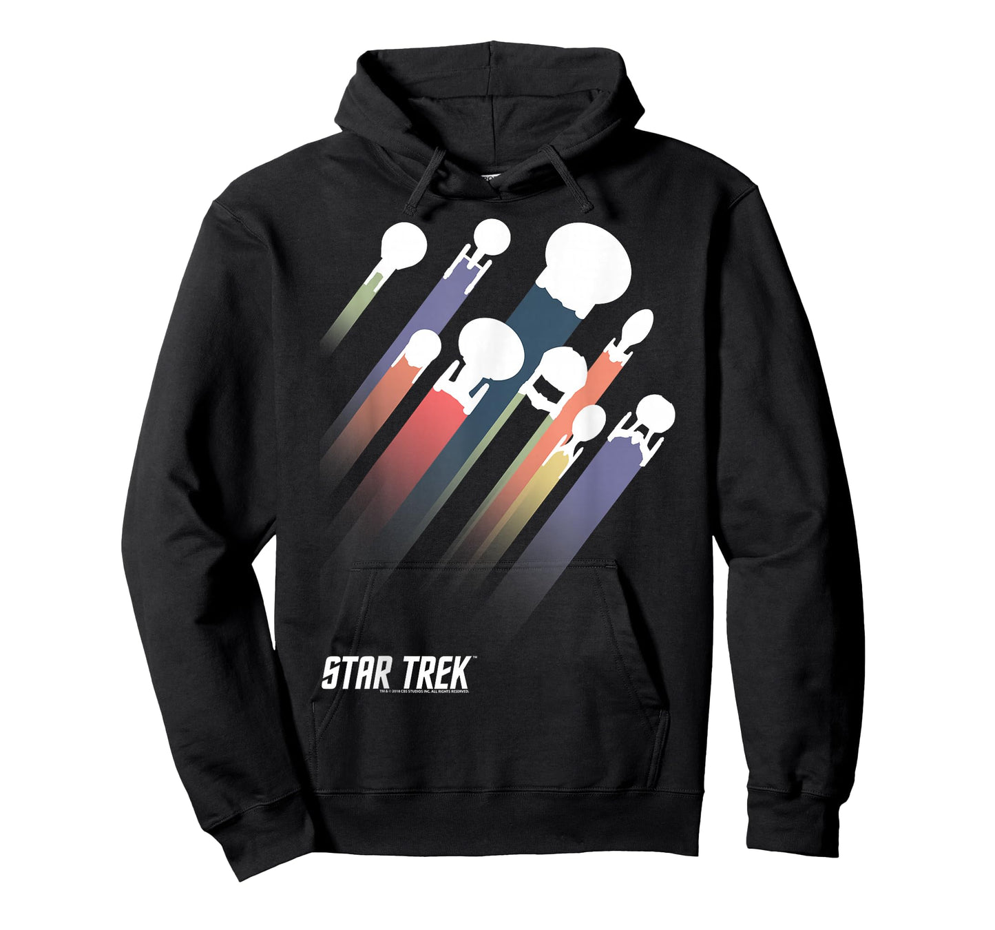 Star Trek Federation Ships Rainbow Stripe T-Shirt