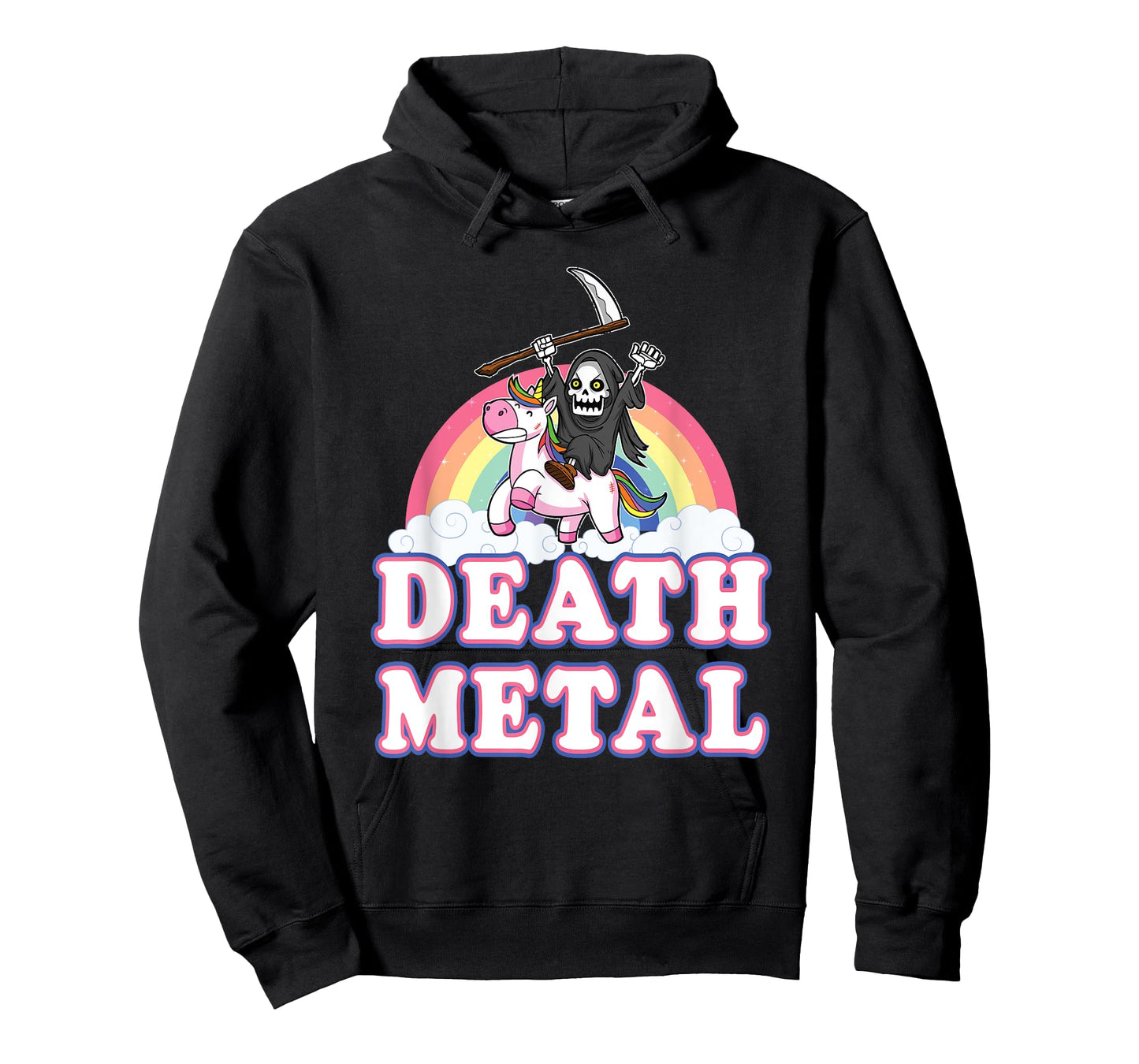 Death Metal T-Shirt Funny Rainbow Grim Reaper Unicorn Shirt T-Shirt