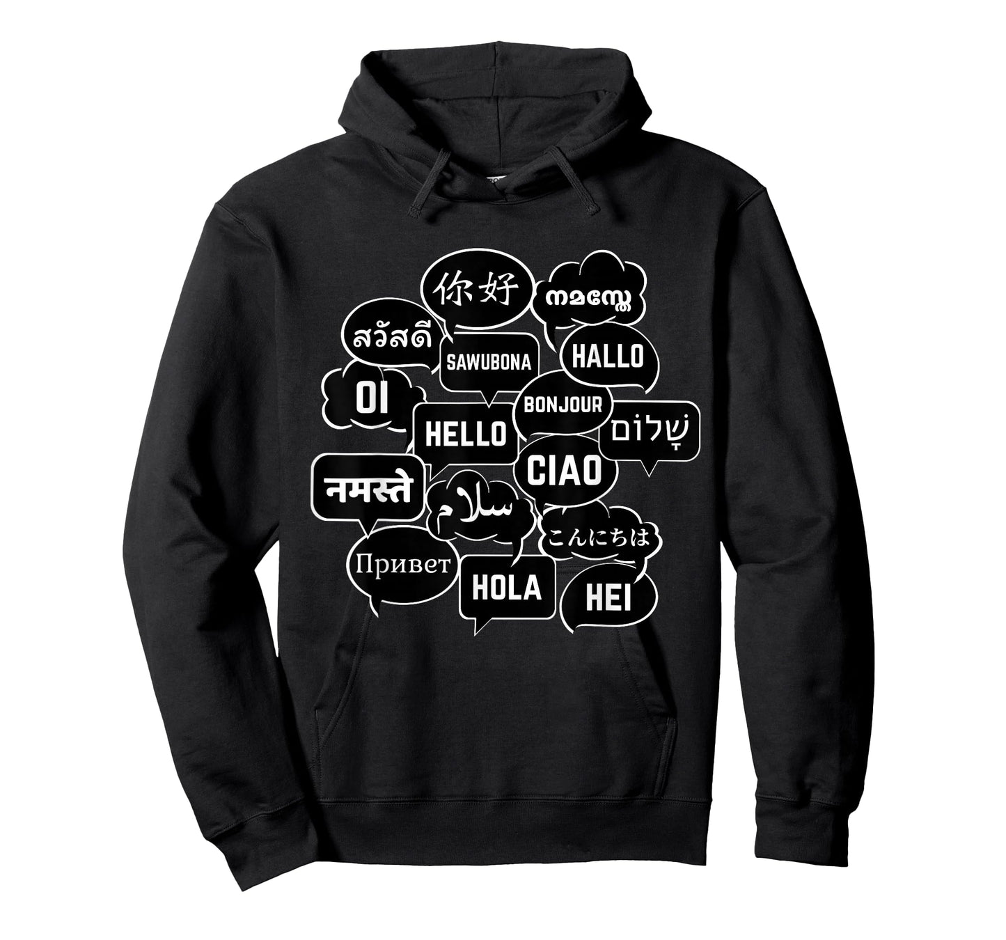 Hello in many Languages Translator Globetrotter Polyglot T-Shirt