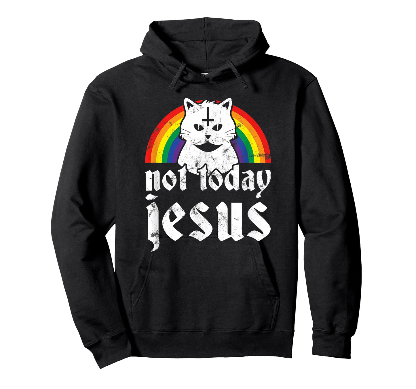 Not Today Jesus Shirt Rainbow Satanic Cat Goth Concert Gift T-Shirt