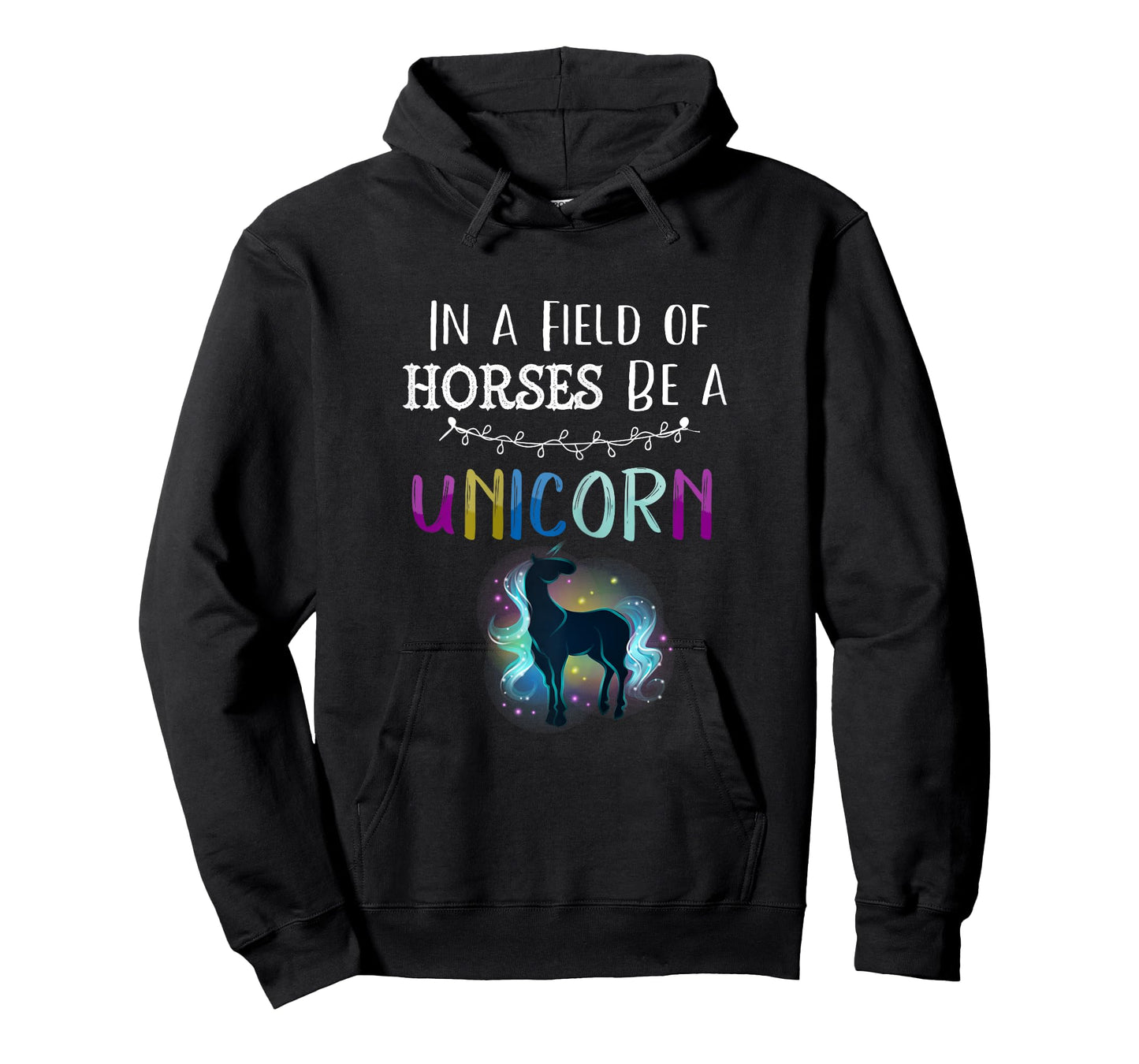In a Field of Horses Be a Unicorn Shirt Novelty Rainbow Art T-Shirt