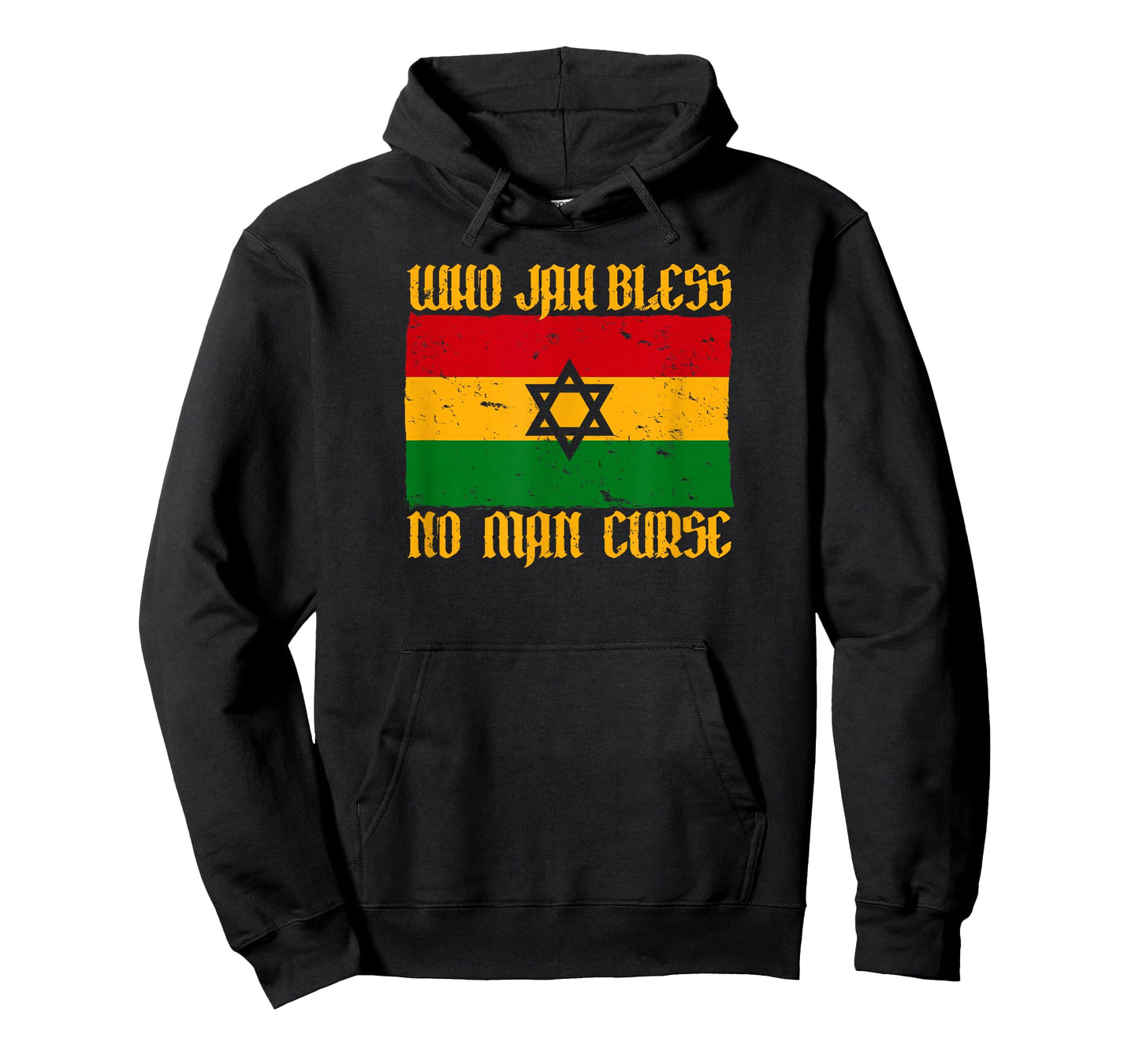 WHO JAH BLESS NO MAN CURSE Roots Reggae Rasta Flag T-Shirt