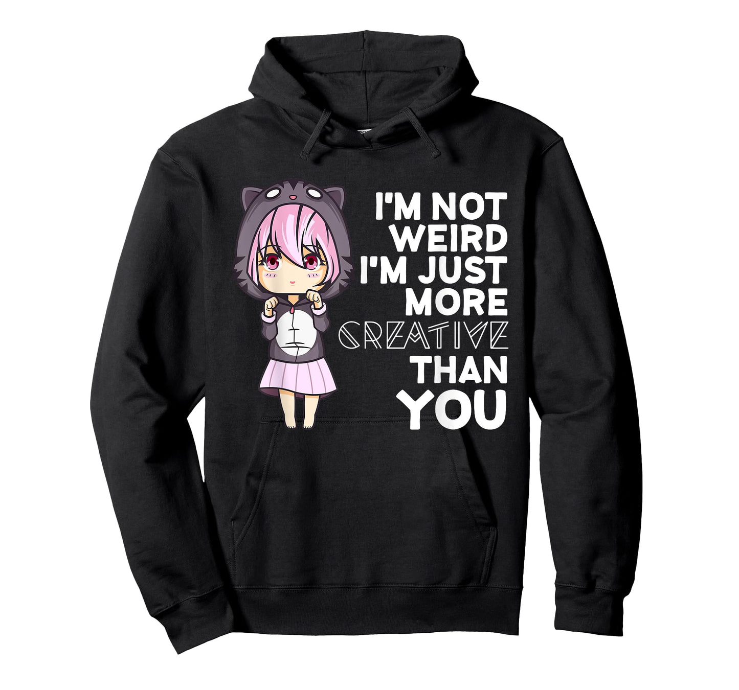 I'm Not Weird I'm Creative Cute Kawaii Japanese Anime Manga T-Shirt Small