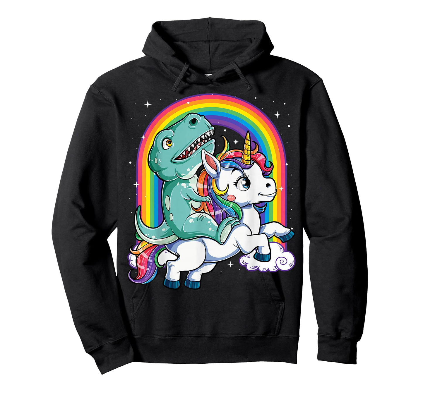 Dinosaur Riding Unicorn Funny T-rex Boys Men Rainbow Galaxy T-Shirt