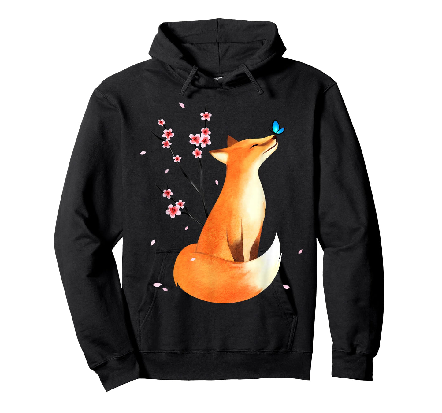 Fox Japanese Cherry Blossom Flower Vintage Gift T-Shirt