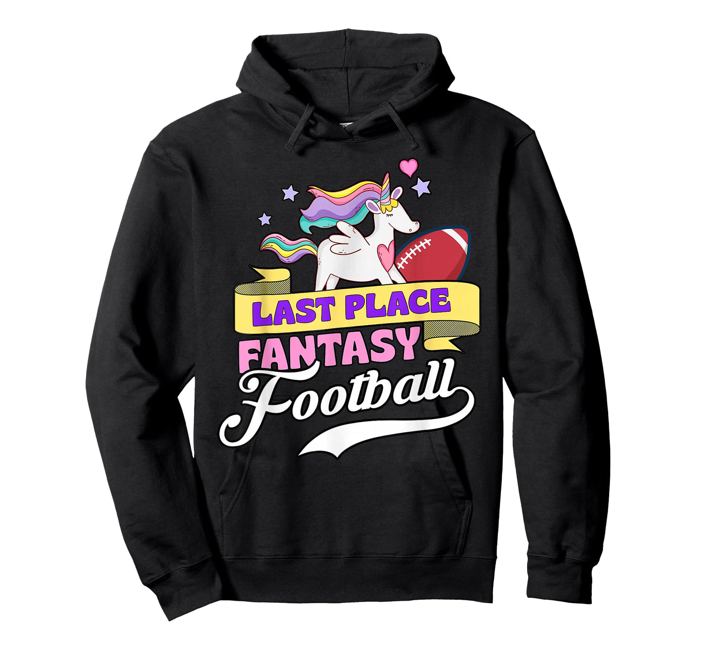 Last Place Fantasy Football Loser Funny Pink Rainbow Unicorn T-Shirt