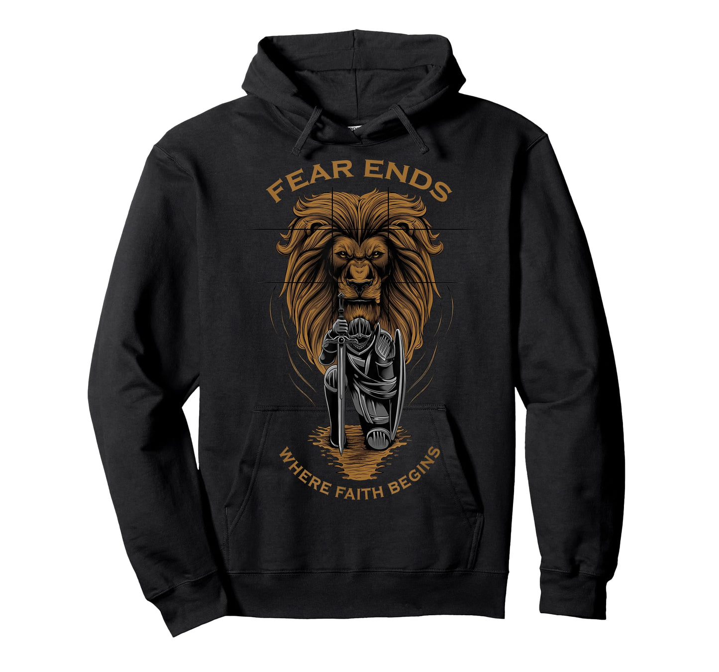 Fear Ends Where Faith Begins Christian Faith Over Fear Lion T-Shirt